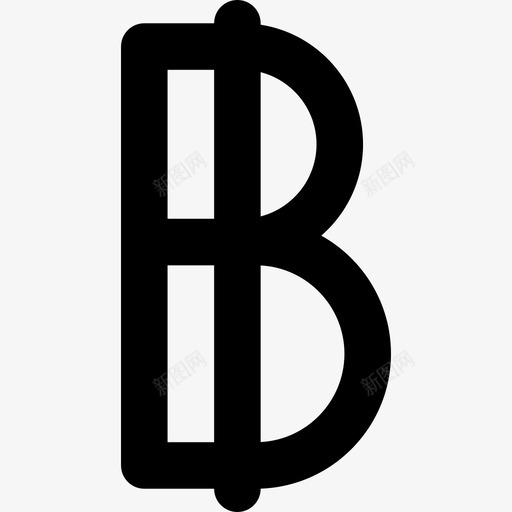 泰铢货币要素直系图标svg_新图网 https://ixintu.com 泰铢 直系 货币要素