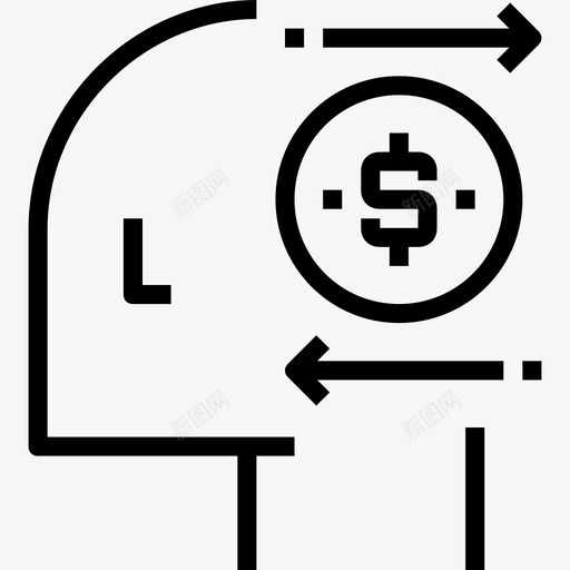 投资人的头脑线性的图标svg_新图网 https://ixintu.com 人的头脑 投资 线性的