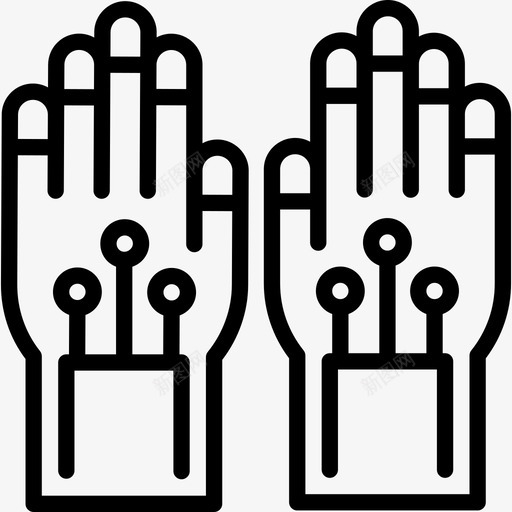 有线手套虚拟现实线性图标svg_新图网 https://ixintu.com 有线手套 线性 虚拟现实
