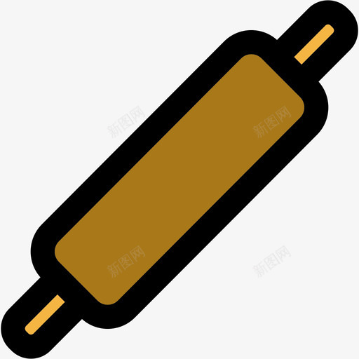 擀面杖彩色厨房用品线颜色图标svg_新图网 https://ixintu.com 彩色厨房用品 擀面杖 线颜色