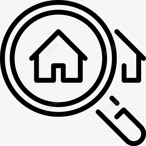 搜索房地产6线性图标svg_新图网 https://ixintu.com 房地产6 搜索 线性