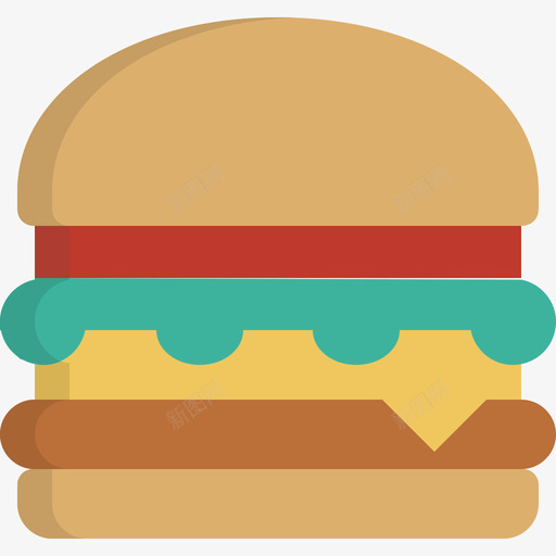 汉堡食品和饮料平的图标svg_新图网 https://ixintu.com 平的 汉堡 食品和饮料