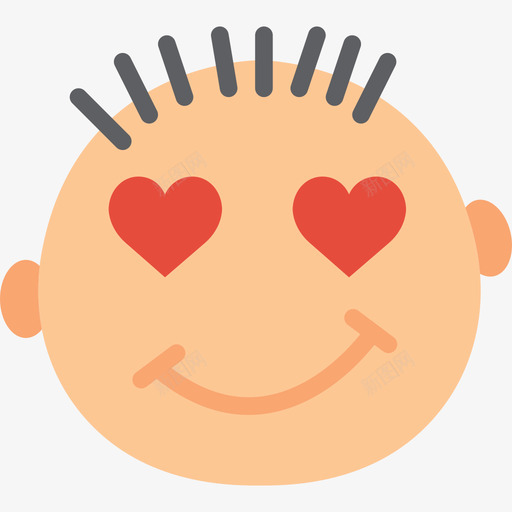 爱表情符号集平面图标svg_新图网 https://ixintu.com 平面 爱 表情符号集