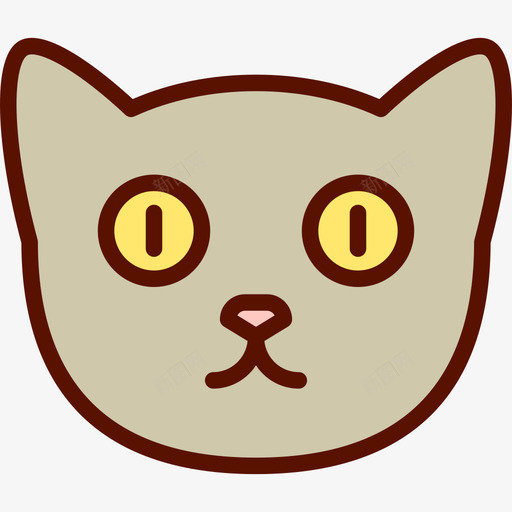 猫带线宠物店直线颜色图标svg_新图网 https://ixintu.com 带线宠物店 猫 直线颜色