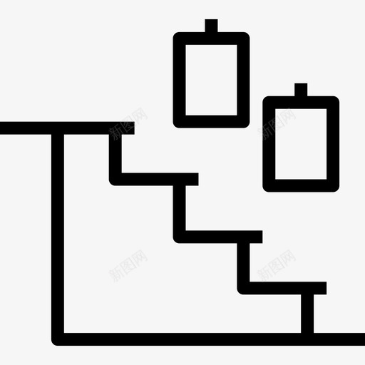 直线楼梯家用和家具构件图标svg_新图网 https://ixintu.com 家用和家具构件 直线楼梯