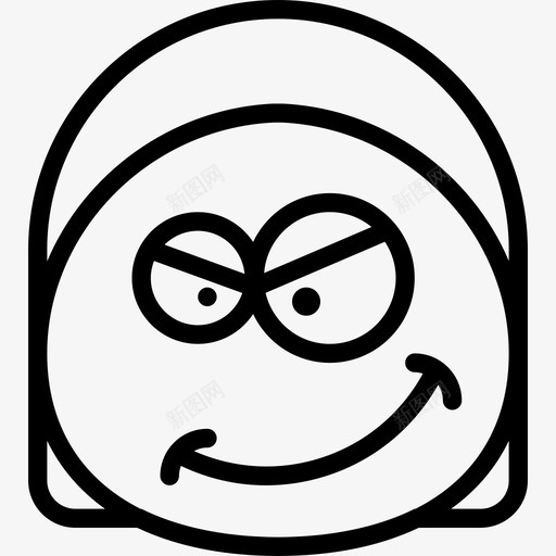 自鸣得意表情符号收集线性图标svg_新图网 https://ixintu.com 线性 自鸣得意 表情符号收集
