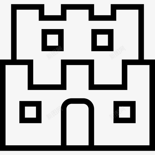 城堡游戏套装直线型图标svg_新图网 https://ixintu.com 城堡 游戏套装 直线型