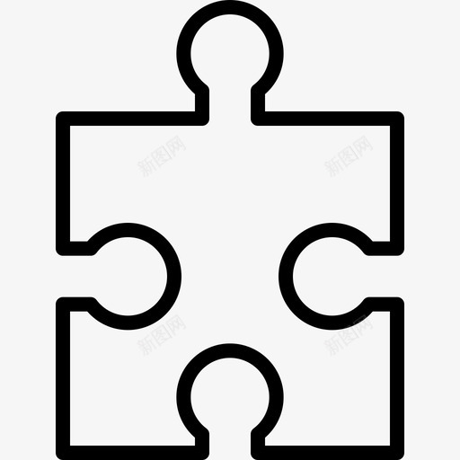拼图平面元素线性图标svg_新图网 https://ixintu.com 平面设计元素 拼图 线性