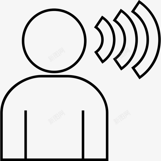 说话男人命令图标svg_新图网 https://ixintu.com 人类的细线 命令 喊叫 男人 言语 说话