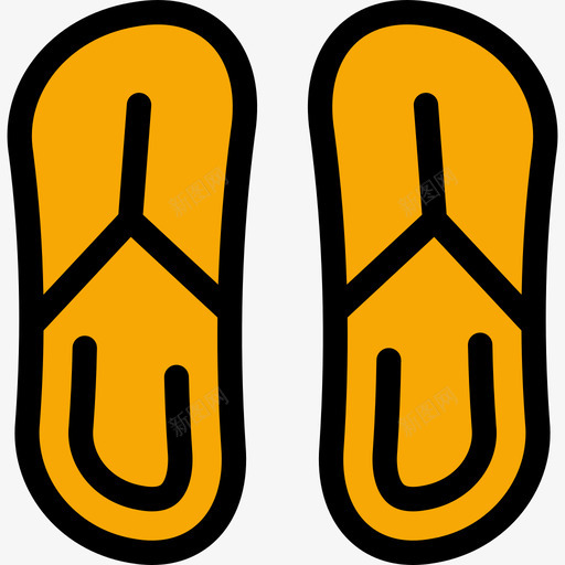 人字拖暑假颜色加笔画线条色图标svg_新图网 https://ixintu.com 人字拖 暑假颜色加笔画 线条色