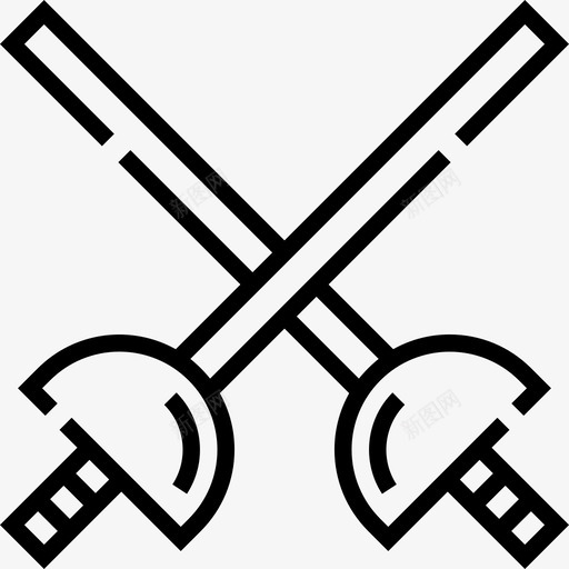 击剑运动7直线图标svg_新图网 https://ixintu.com 击剑 直线 运动7