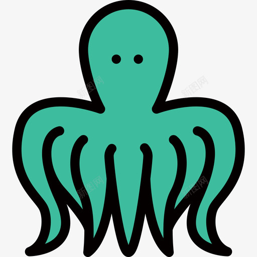 章鱼海洋生物线性颜色线性颜色图标svg_新图网 https://ixintu.com 海洋生物线性颜色 章鱼 线性颜色