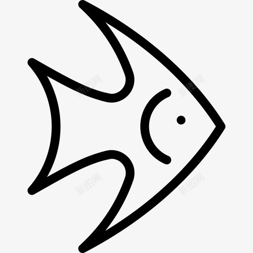 鱼类海洋生物线状线状图标svg_新图网 https://ixintu.com 海洋生物线状 线状 鱼类