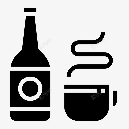 饮料咖啡热水图标svg_新图网 https://ixintu.com 办公室黑 咖啡 水 热水 饮料