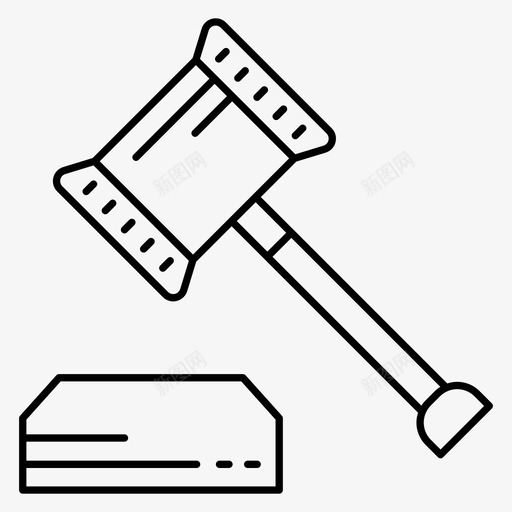 拍卖法庭锤子图标svg_新图网 https://ixintu.com 司法 拍卖 法庭 法律 锤子