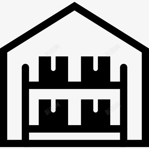 仓库纸箱库存图标svg_新图网 https://ixintu.com 仓库 库存 库存图标 纸箱