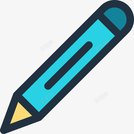 铅笔学习套装浅平边框图标svg_新图网 https://ixintu.com 学习套装 浅平边框 铅笔