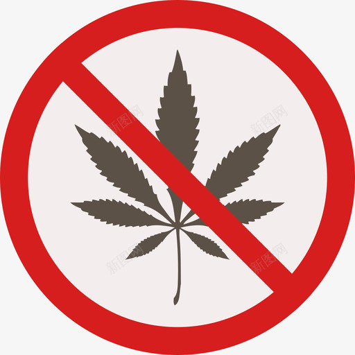 大麻警告牌圆圈平放图标svg_新图网 https://ixintu.com 圆圈平放 大麻 警告牌