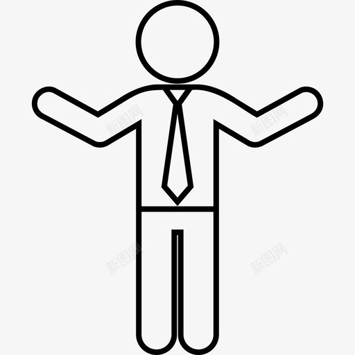 双臂张开商人站着图标svg_新图网 https://ixintu.com 双臂张开 商人 展开双臂 生意细线条 站着