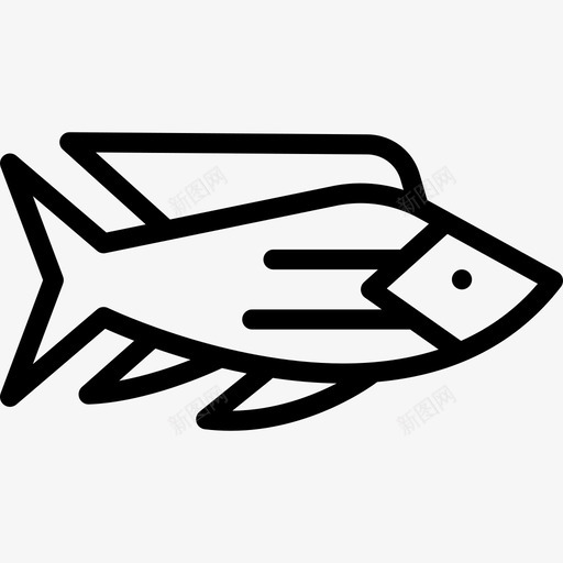 鱼类海洋生物线状线状图标svg_新图网 https://ixintu.com 海洋生物线状 线状 鱼类