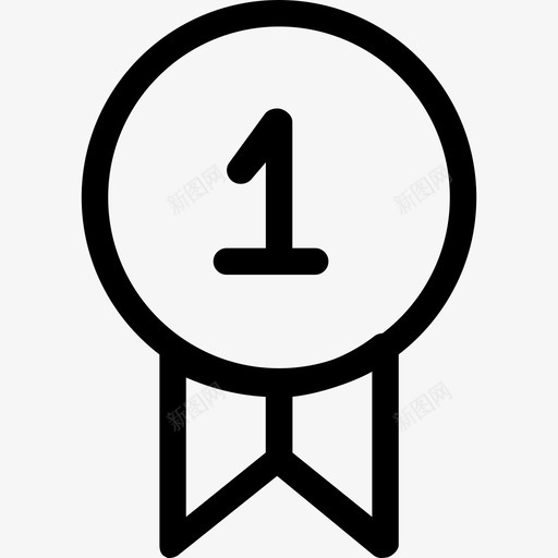 奖牌体育资产直线图标svg_新图网 https://ixintu.com 体育资产 奖牌 直线