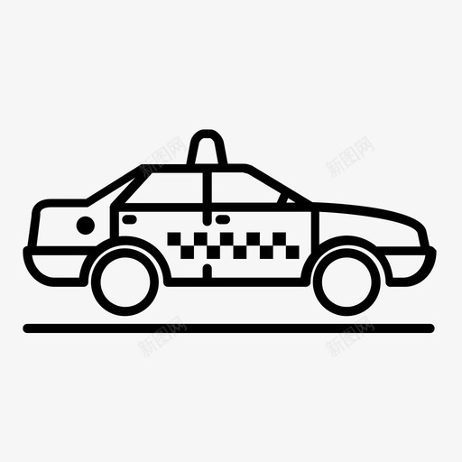出租车公共交通交通工具图标svg_新图网 https://ixintu.com 交通工具 公共交通 出租车 车辆