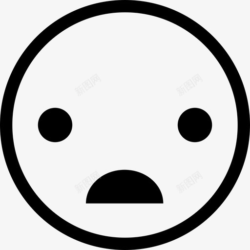 震惊圆形表情设置直线图标svg_新图网 https://ixintu.com 圆形表情设置 直线 震惊