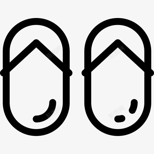 人字拖暑假2直线型图标svg_新图网 https://ixintu.com 人字拖 暑假2 直线型