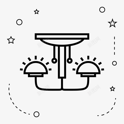枝形吊灯装饰家具图标svg_新图网 https://ixintu.com 家具 技术 枝形吊灯 灯 装饰