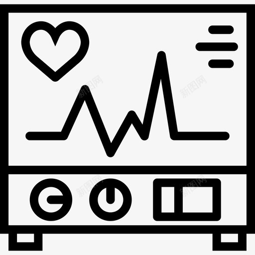 心电图医疗器械2线性图标svg_新图网 https://ixintu.com 医疗器械2 心电图 线性