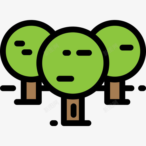 树木景观颜色2线条颜色图标svg_新图网 https://ixintu.com 景观颜色2 树木 线条颜色