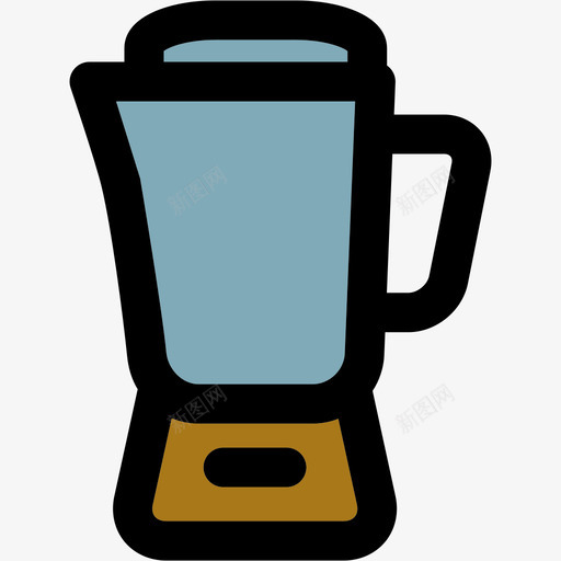 搅拌机彩色厨房用品线性颜色图标svg_新图网 https://ixintu.com 彩色厨房用品 搅拌机 线性颜色