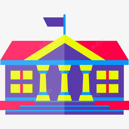豪宅建筑物彩色建筑图标svg_新图网 https://ixintu.com 建筑物 彩色建筑 豪宅