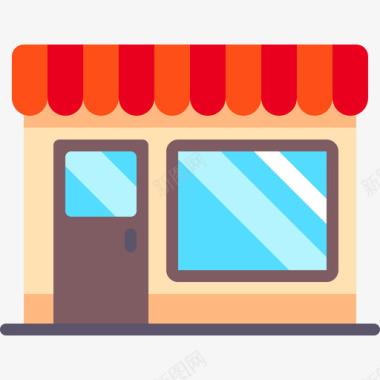 商店彩色初创公司和新业务平面图标图标