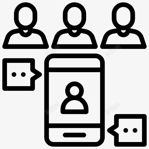 通讯人物reach图标svg_新图网 https://ixintu.com reach 人物 平板电脑 数字营销大纲 智能手机 通讯