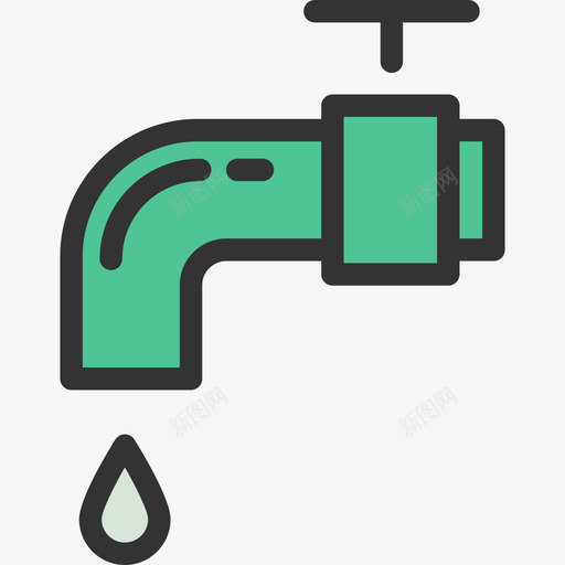 水龙头生态色线色图标svg_新图网 https://ixintu.com 水龙头 生态色 线色