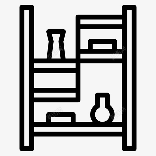 架子家具室内图标svg_新图网 https://ixintu.com 室内 家具 展览 架子 花瓶