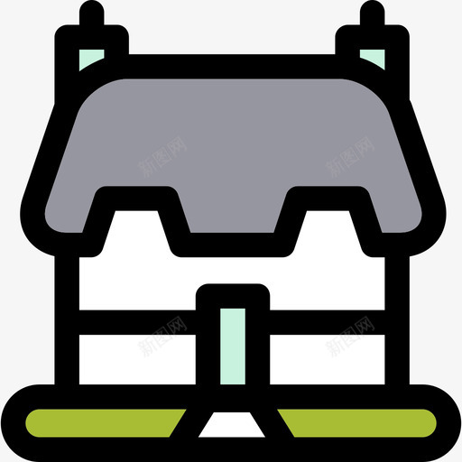 农舍建筑线性彩色房屋类型图标svg_新图网 https://ixintu.com 农舍 建筑 线性彩色房屋类型