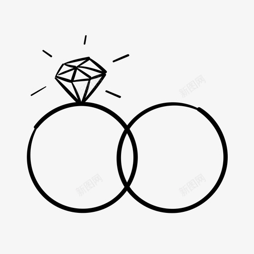 订婚戒指已婚婚礼图标svg_新图网 https://ixintu.com 婚礼 已婚 订婚戒指