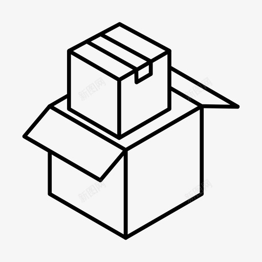 包裹箱子送货图标svg_新图网 https://ixintu.com 包裹 箱子 送货