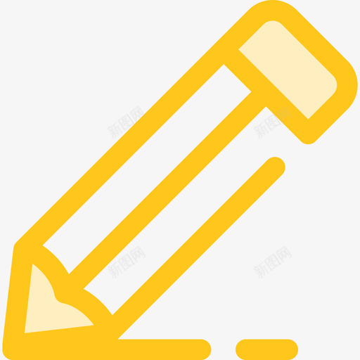 蜡笔学校收藏3黄色图标svg_新图网 https://ixintu.com 学校收藏3 蜡笔 黄色