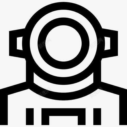 宇航员宇宙元素直线图标svg_新图网 https://ixintu.com 宇宙元素 宇航员 直线