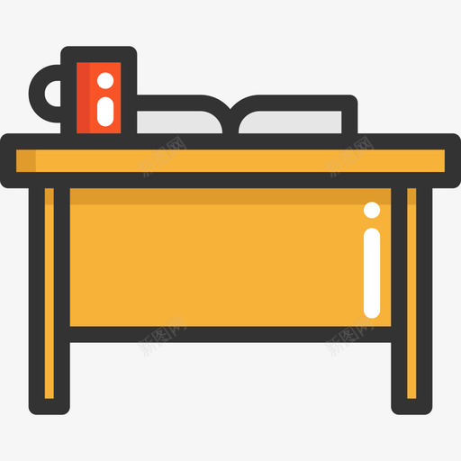 教师桌学校元素4线颜色图标svg_新图网 https://ixintu.com 学校元素4 教师桌 线颜色