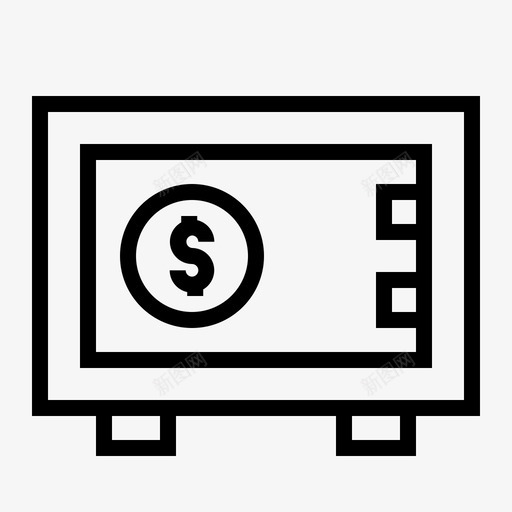 箱子银行钱图标svg_新图网 https://ixintu.com 业务概要 保险箱 箱子 钱 银行