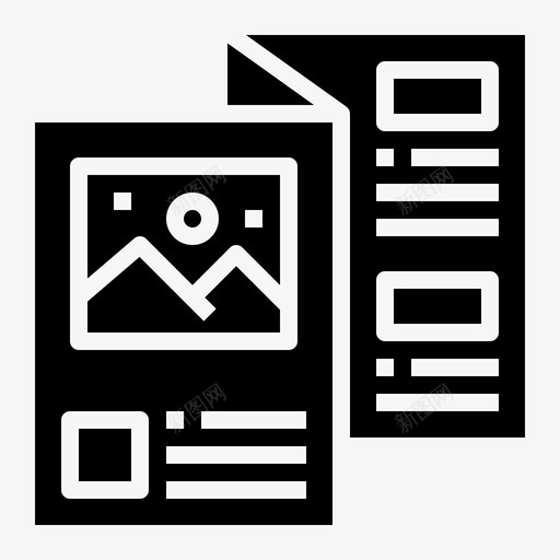 宣传册广告图标svg_新图网 https://ixintu.com 传单 宣传册 广告 设计 黑色旅行