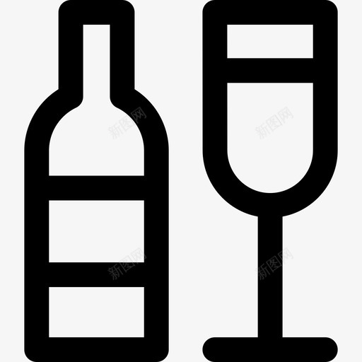 葡萄酒感恩节系列直系图标svg_新图网 https://ixintu.com 感恩节系列 直系 葡萄酒