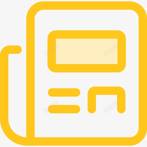 报纸商务和办公室3黄色图标svg_新图网 https://ixintu.com 商务和办公室3 报纸 黄色
