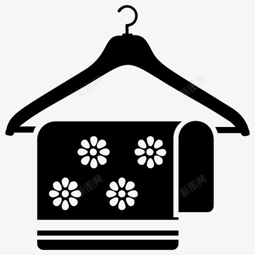 挂毛巾浴巾洗澡图标svg_新图网 https://ixintu.com 挂毛巾 洗澡 浴巾 清洁和女仆字形图标