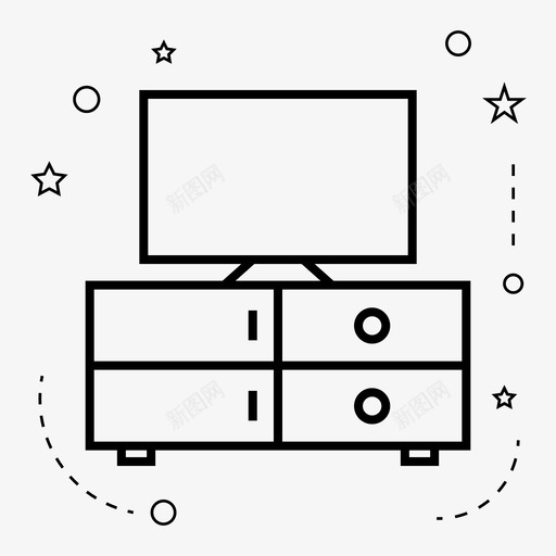 电视天线电子图标svg_新图网 https://ixintu.com 天线 家具 技术 电子 电视