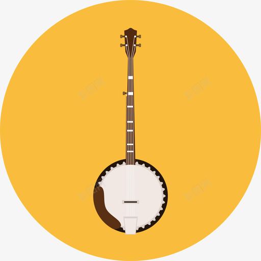 班卓琴音乐娱乐圆扁图标svg_新图网 https://ixintu.com 圆扁 班卓琴 音乐娱乐